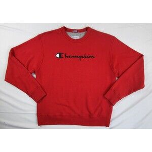 Champion Authentic Athleticwear Mens Large Red Pullover Crewneck Sweatshirt